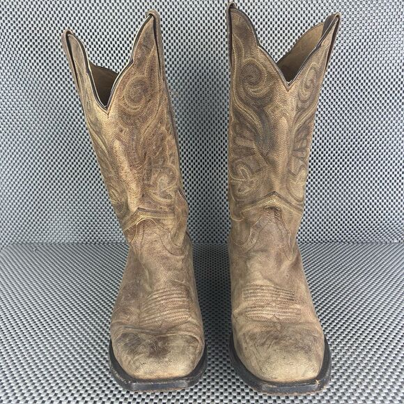 J.B Dillon Cowboy Boots Men's 10 B Brown Goat Leather Western Made In Mexico. - Picture 5 of 14